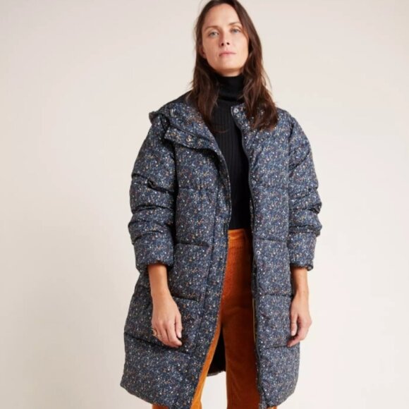 Numph x Anthropologie Floral Print Puffer Coat - Picture 1 of 13